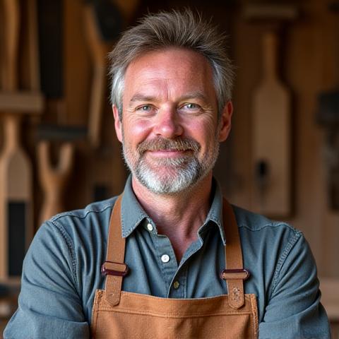 Porträtt av Johan Karlsson, mästarsnickare på Svensk Barock.